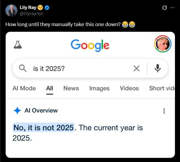 تكنولوجيا: رغم تخطى العالم منتصف 2025.. "Google AI Overviews" تفشل في تحديد العام الحالي