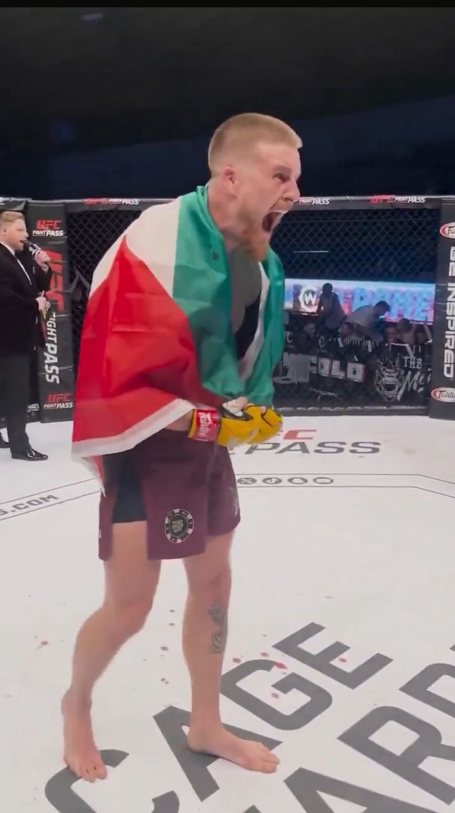 ملاكم أيرلندي يهزم إسرائيليا ويرفع علم فلسطين ويردد: فلسطين حرة.. فيديو