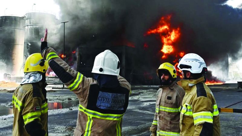 الامارات | منظومة استجابة موحّدة لمكافحة حريق ميناء الحمرية