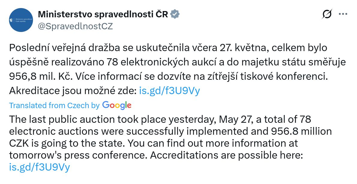 وزير العدل التشيكي يستقيل بعد فضيحة تبرع بيتكوين بقيمة 45 مليون دولار من مدان