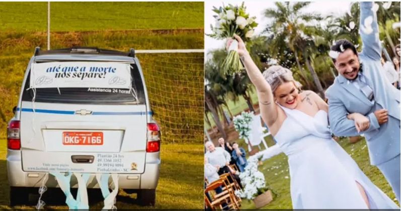 الامارات | قصة طريفة جداً تدفع عروساً برازيلية لحضور زفافها بسيارة دفن الموتى