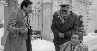 نور الشريف فى صورة نادرة من مهرجان الأفلام السوفيتى فى أجواء ثلجية