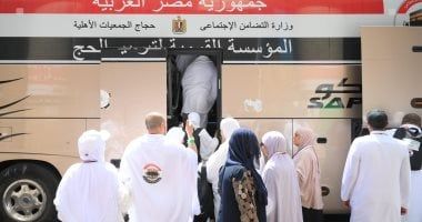بدء تصعيد حجاج الجمعيات الأهلية إلى مشعر عرفات.. صور