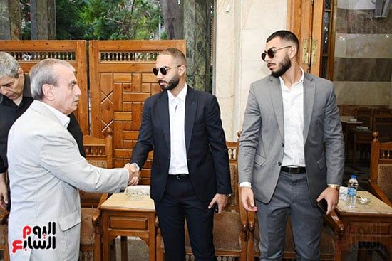وزير الثقافة ورشوان توفيق فى عزاء الراحلة سميحة أيوب