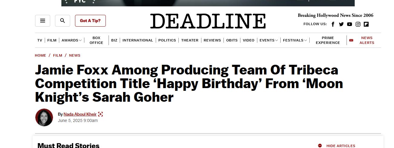 deadlin يكشف عن مشاركة جيمى فوكس فى إنتاج happy birthday لـ نيللى كريم