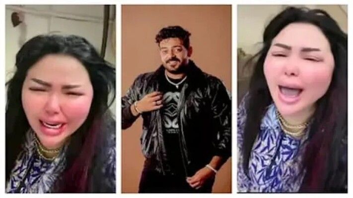 زوجة فنان مصري تنهار أرضاً وتبكي بحرقة وتقول ما فعله بها