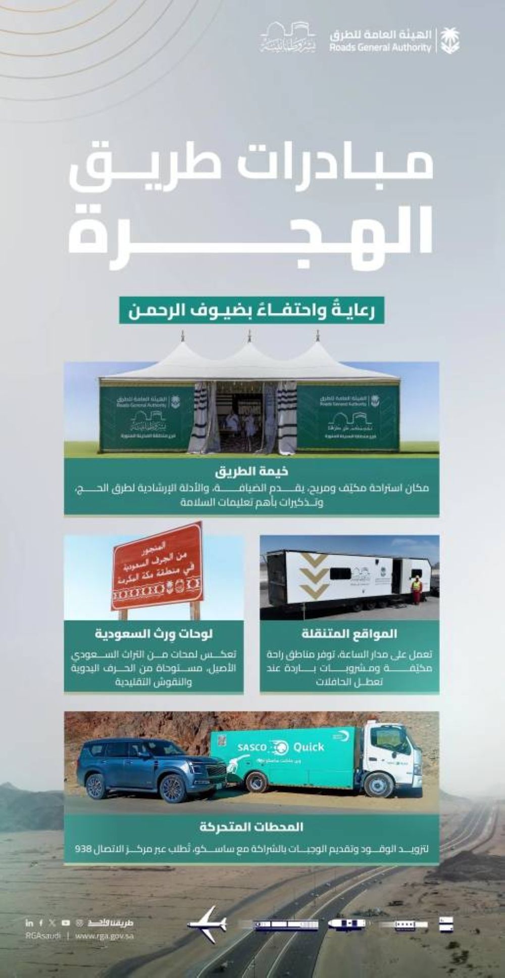 طريق الهجرة يشهد إطلاق مبادرات جديدة لخدمة الحجاج