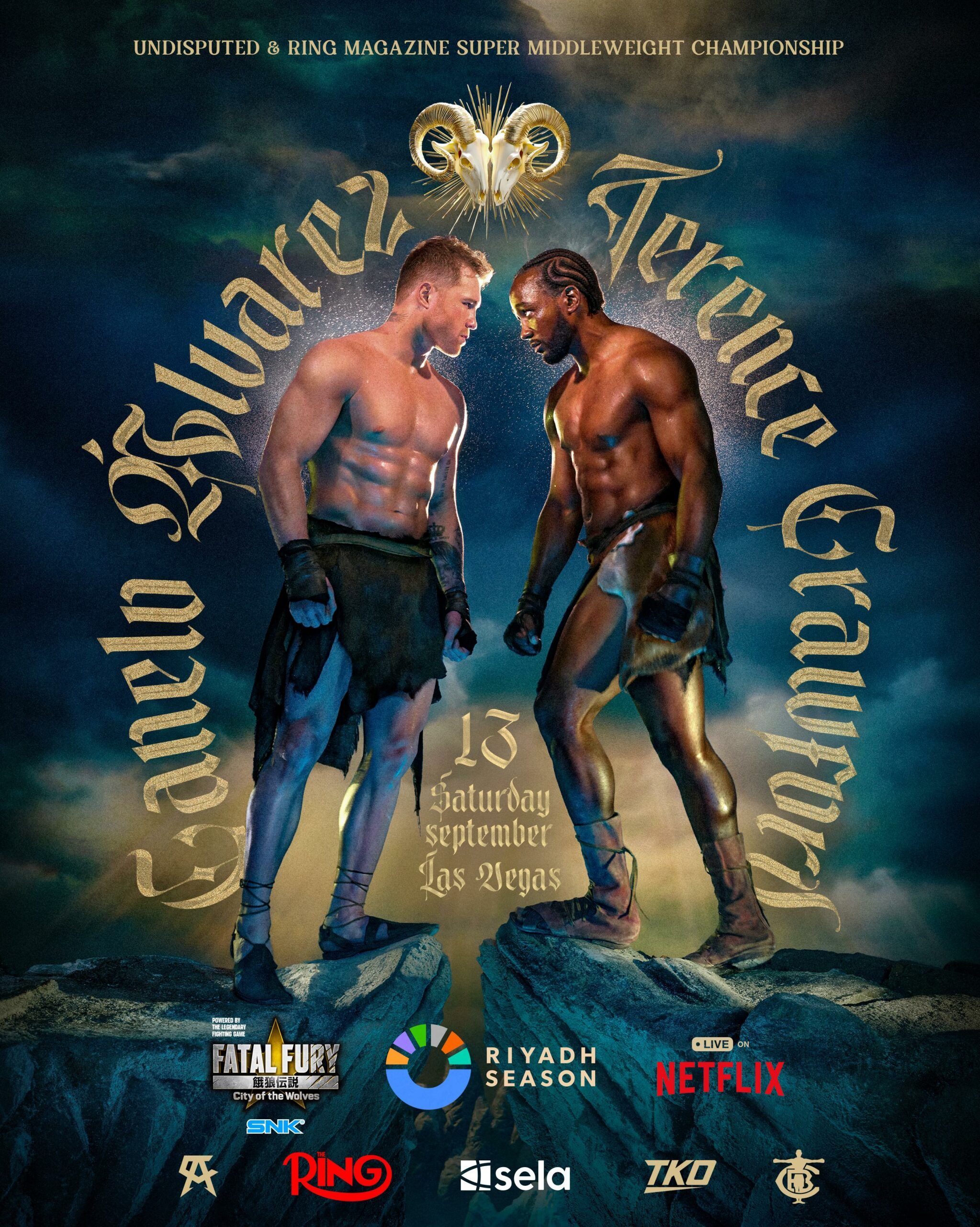 كانيلو ألفاريز يواجه تيرينس كروفورد في نزال ضخم ضمن موسم الرياض مباشرة عبر نتفليكس