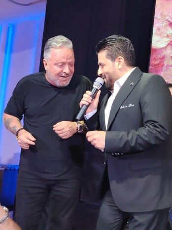 رضا يحتفل بعيد ميلاد كميل أسمر