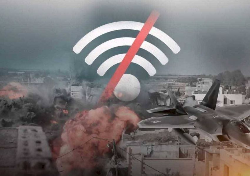 انقطاع خدمات الإنترنت والاتصالات في غزة جراء استهداف الاحتلال الإسرائيلي للمسار الرئيس للشبكة