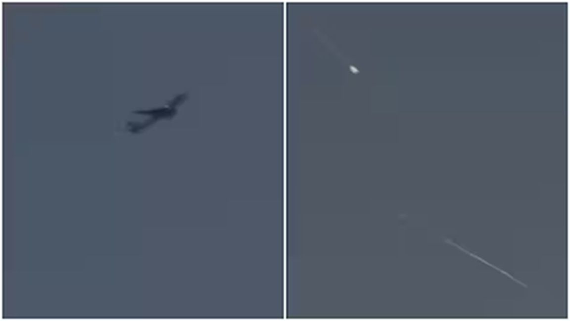 شاهد بالفيديو...صاروخ حوثي يخطئ طائرة مدنية في سماء إسرائيل