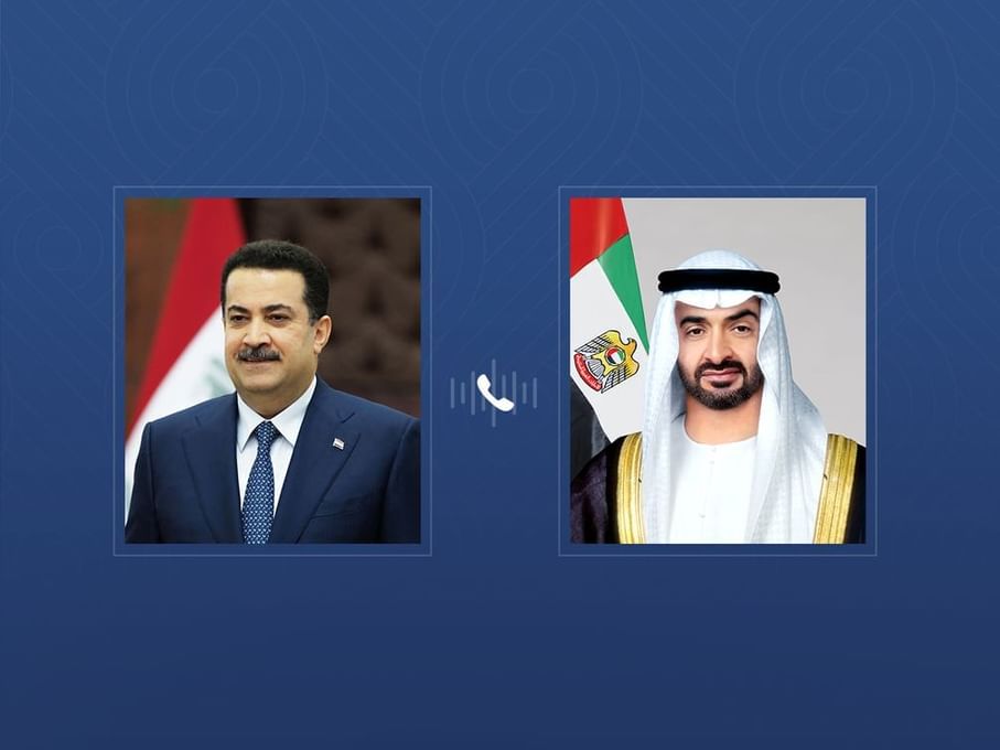 الامارات | رئيس الدولة ورئيس الوزراء العراقي يبحثان هاتفياً علاقات البلدين والتطورات في المنطقة