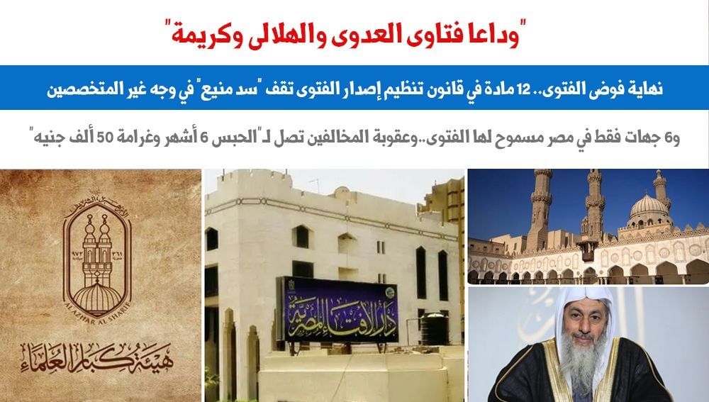 6 جهات فقط فى مصر أصبحت للفتوى وبشروط بعد صدور القانون.. عن "برلمانى"