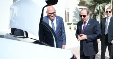 الرئيس السيسى يتفقد عددا من سيارات "سيتروين C4X" المصنّعة محليًا.. فيديو