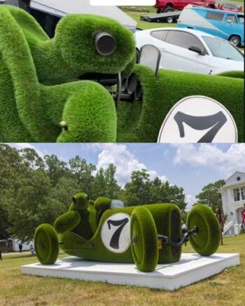 شكلها غريب جداً.. ريك روس يستعرض سيارتها المصنوعة من العشب