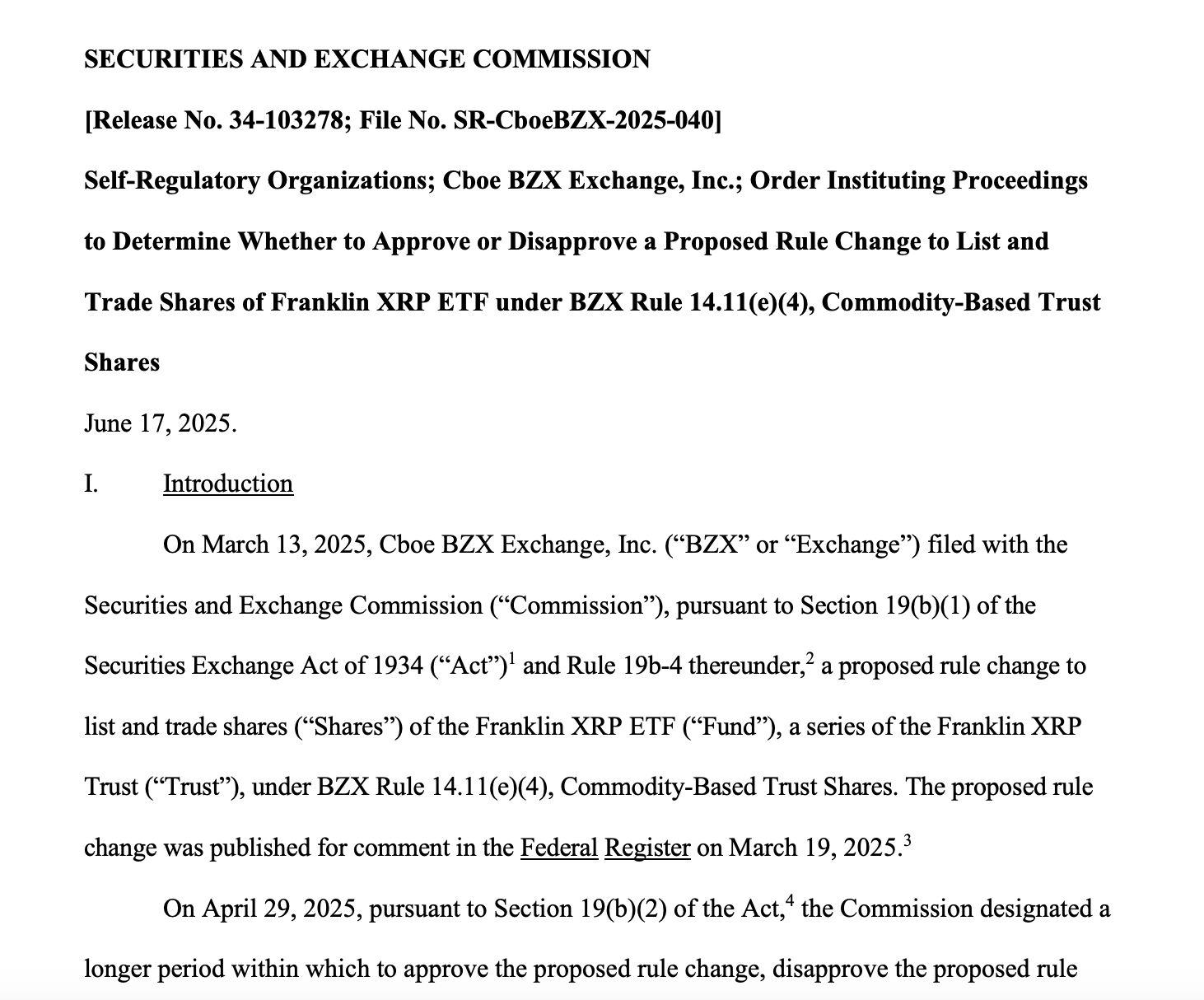 هيئة SEC تفتح باب التعليقات العامة حول مقترحات صناديق XRP وSOL المتداولة لبنك Franklin Templeton