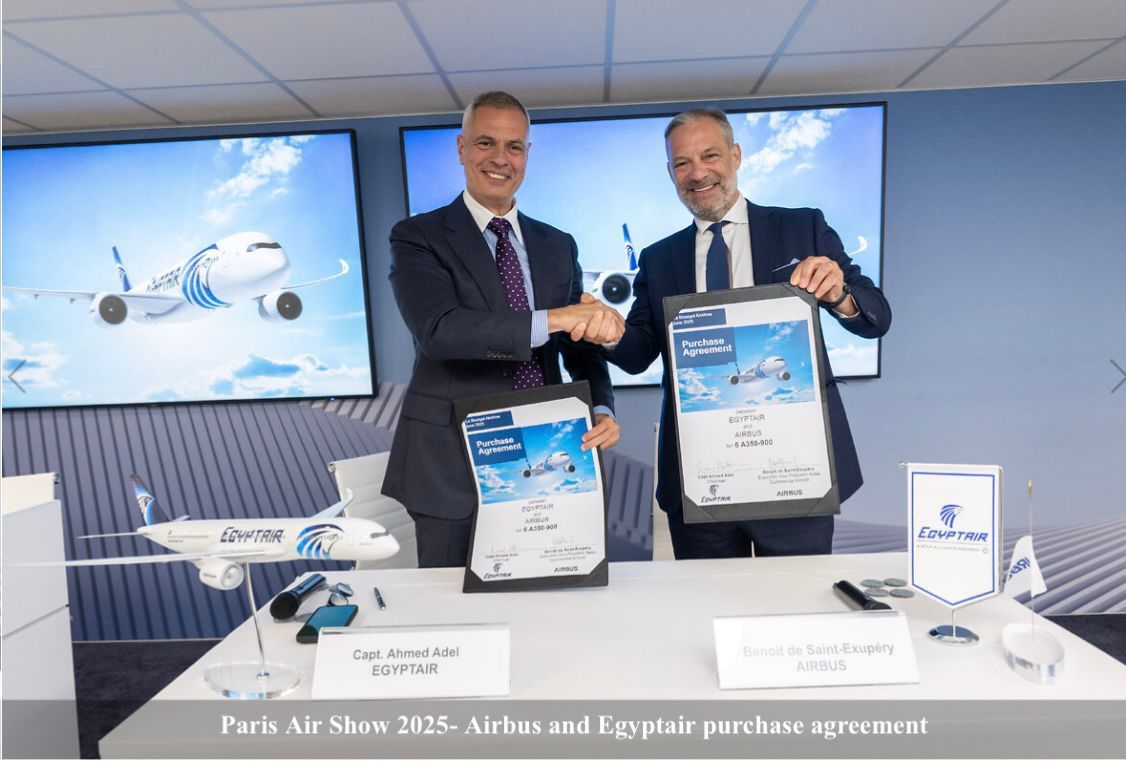 مصر للطيران تعلن توقع صفقة انضمام 6 طائرات جديدة من طراز أيرباص A350-900