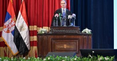 رئيس وزراء صربيا يلقى محاضرة تذكارية فى قاعة الاحتفالات الكبري بجامعة القاهرة