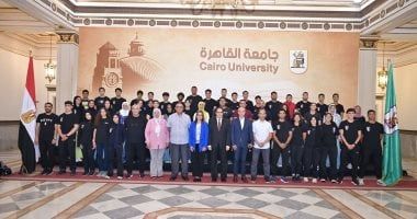 رئيس جامعة القاهرة يستقبل بعثة اتحاد ألعاب القوى ببطولة أفريقيا بنيجيريا