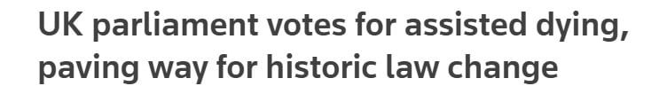 البرلمان البريطانى يقر قانون "القتل الرحيم" لأصحاب الأمراض غير قابلة للشفاء