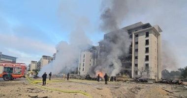 صاروخ إيرانى يتسبب فى حريق ضخم بمنطقة بئر السبع (فيديو)