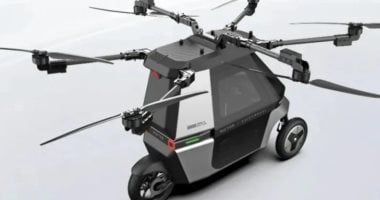 تكنولوجيا: توك توك طائر.. شركة صينية تطلق دراجة طائرة بسرعة 44.7 ميل فى الساعة