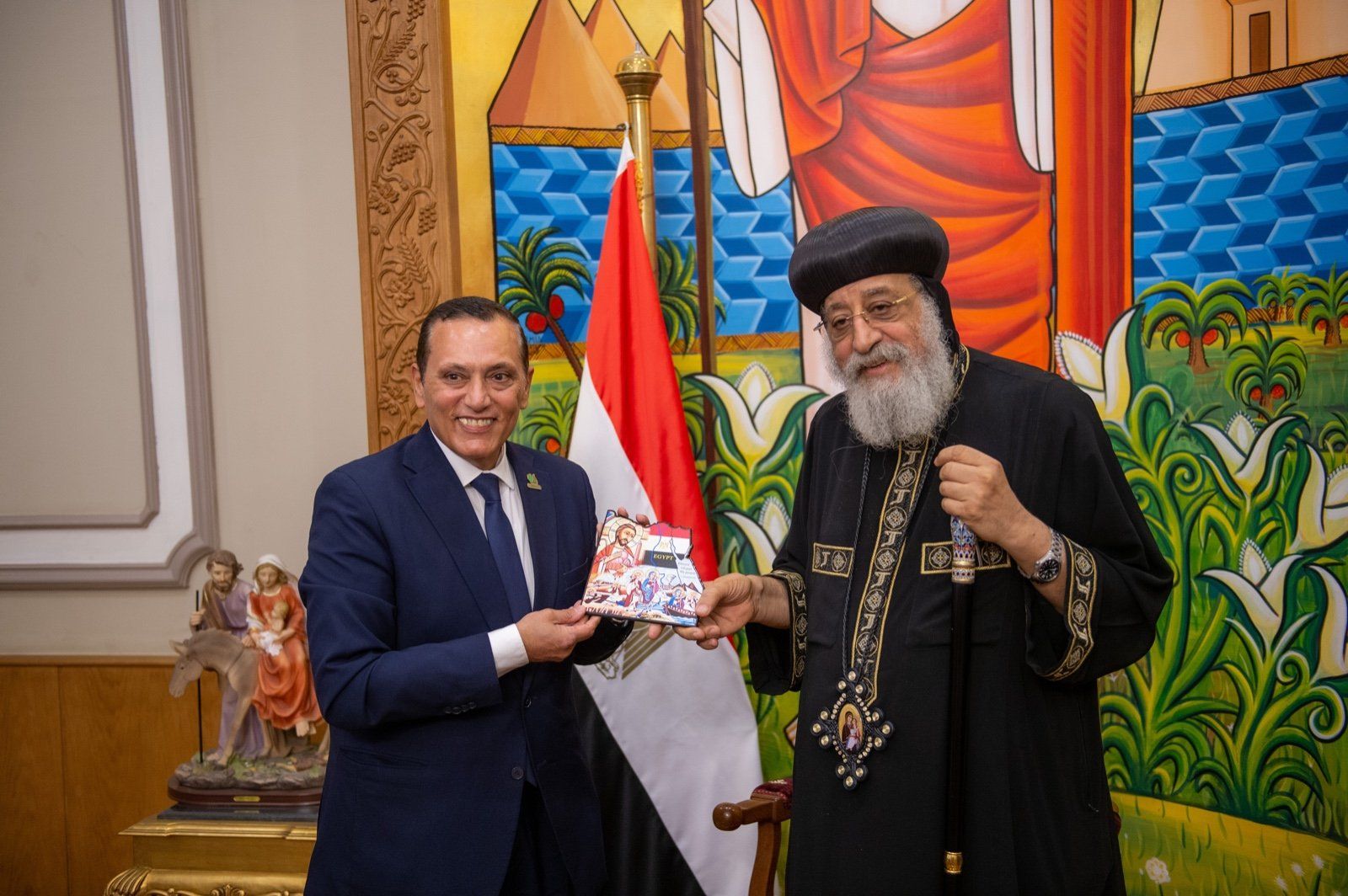 شيخ الأزهر والبابا تواضروس الثانى يستقبلان رئيس شركة تنمية الريف المصرى الجديد