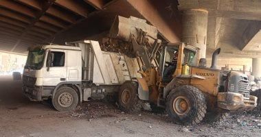 محافظة الجيزة ترفع 650 طن مخلفات من نفق الفكهانية فى العمرانية