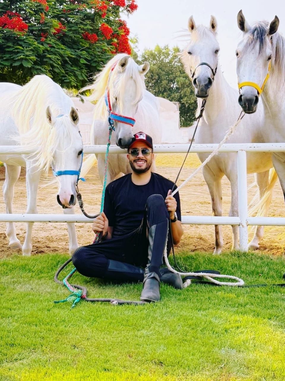 عصام السقا وسط الخيول العربية معلقا: سبحان من خلق