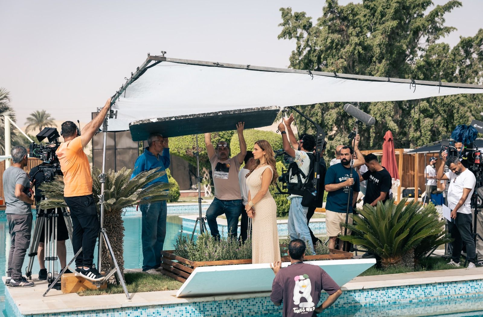 نيللي كريم وشريف سلامة في كواليس بروفة فرح.. وهذه تفاصيل الخروج للنور