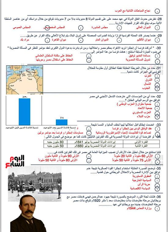 نموذج استرشادى لأسئلة امتحان التاريخ لطلاب الثانوية العامة.. اختبر نفسك
