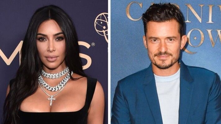 قبلة مفاجئة بين أورلاندو بلوم وكيم كارداشيان تشعل التكهنات