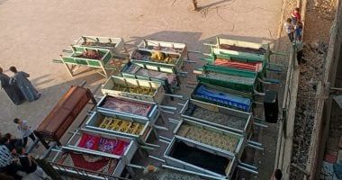 19 نعشا جاهزة لاستقبال جثامين ضحايا حادث الطريق الإقليمى بالمنوفية.. لايف