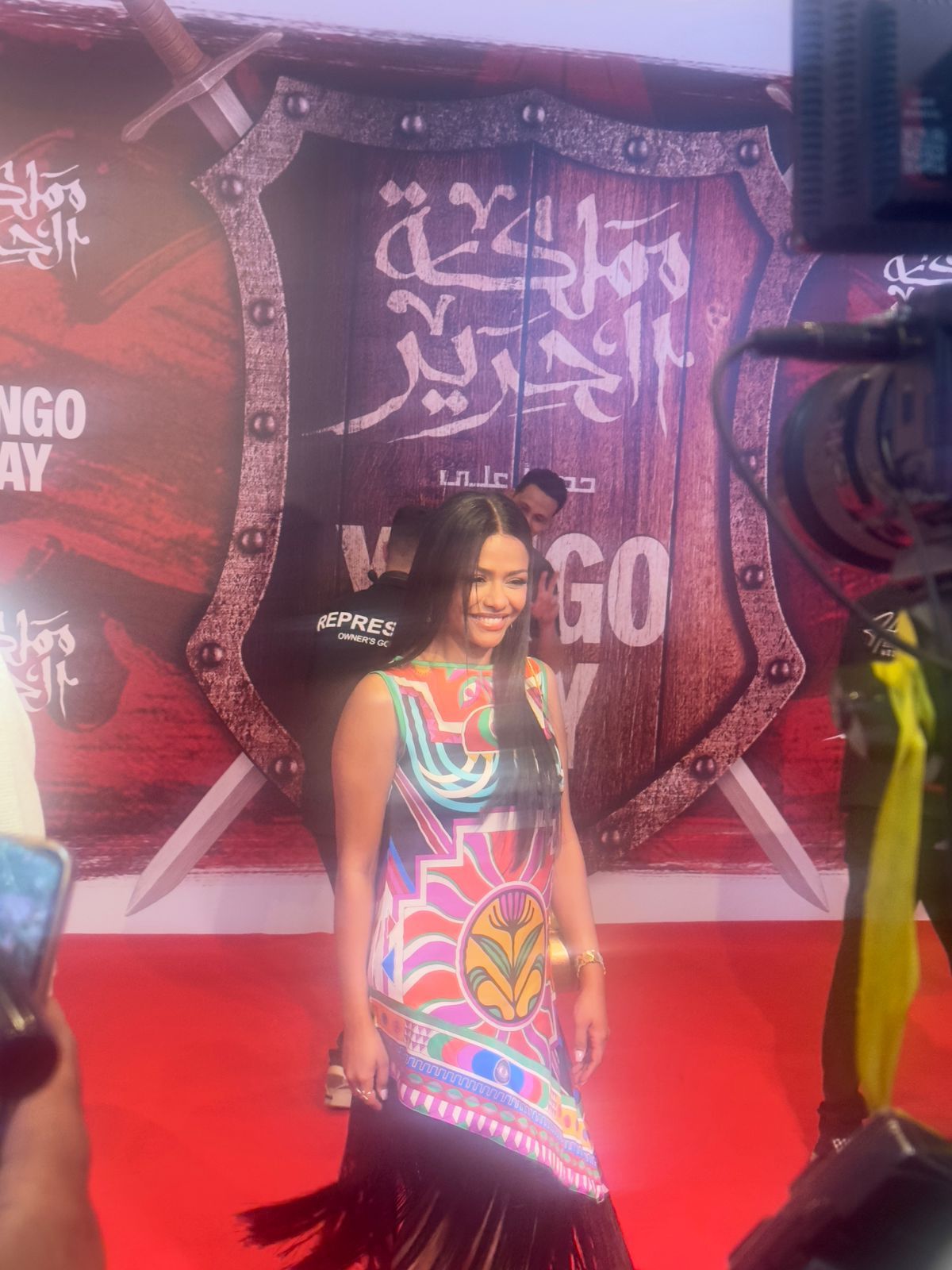 محمود البزاوى وأحمد غزى ووليد فواز فى العرض الخاص لمملكة الحرير