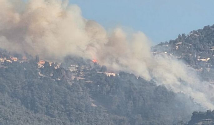 حريق في جرود القبيات وعناصر الدفاع المدني تعمل على إخماده