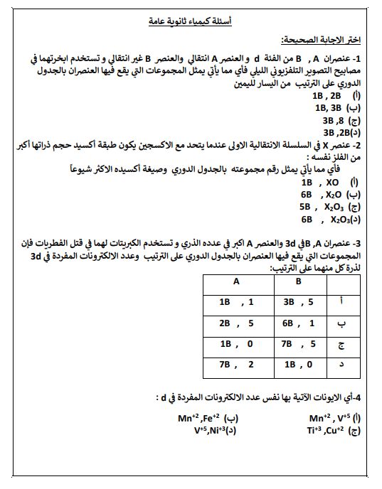 مراجعة الامتحان.. أهم 20 سؤالا فى الكيمياء لطلاب الثانوية العامة