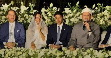 رامى إمام يحتفل بعقد قران ابنه حفيد الزعيم عادل إمام