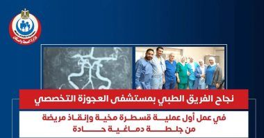 نجاح فريق طبى بمستشفى العجوزة التخصصى فى إجراء أول قسطرة مخية لمريض