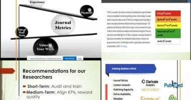 ورشة عمل بجامعة حلوان عن "تعزيز تصنيف الجامعات من خلال مؤشرات النشر العلمي"