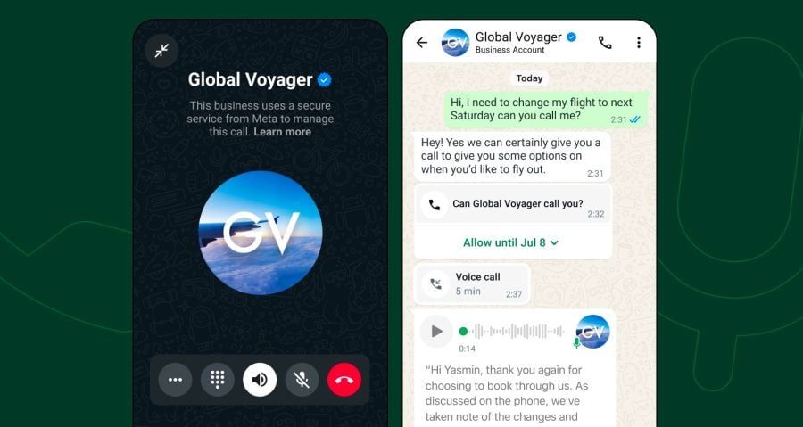 تكنولوجيا: واتساب يضيف مكالمات صوتية للشركات وتختبر توصيات المنتجات بالذكاء الاصطناعى