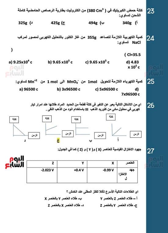 خلاصة الكيمياء لطلاب الثانوية العامة.. أهم أسئلة الامتحانات وإجاباتها