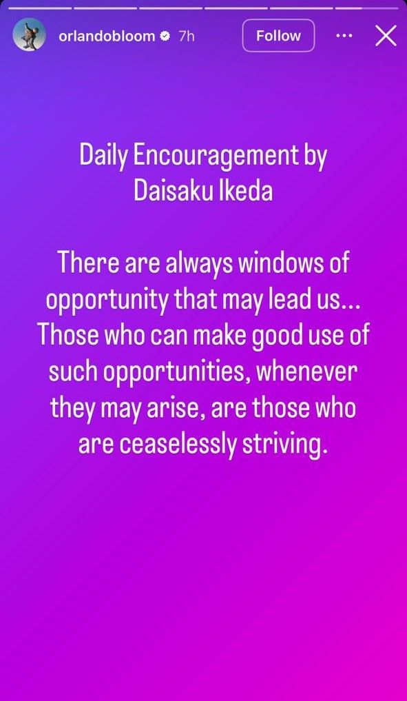 أورلاندو بلوم يشارك رسالة عن البدايات الجديدة وكاتي بيري تبكي