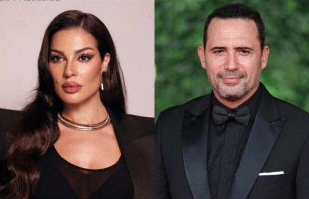 رقصة رومانسية تجميع نادين نسيب نجيم وظافر العابدين وهي تعلق