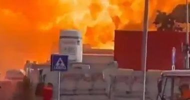 انفجار هائل فى محطة وقود بروما يسفر عن إصابة 8 أشخاص .. فيديو