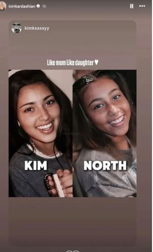 "فولة واتقسمت".. كيم كادراشيان تبرز تشابه الملامح مع ابنتها بصورة قديمة لها