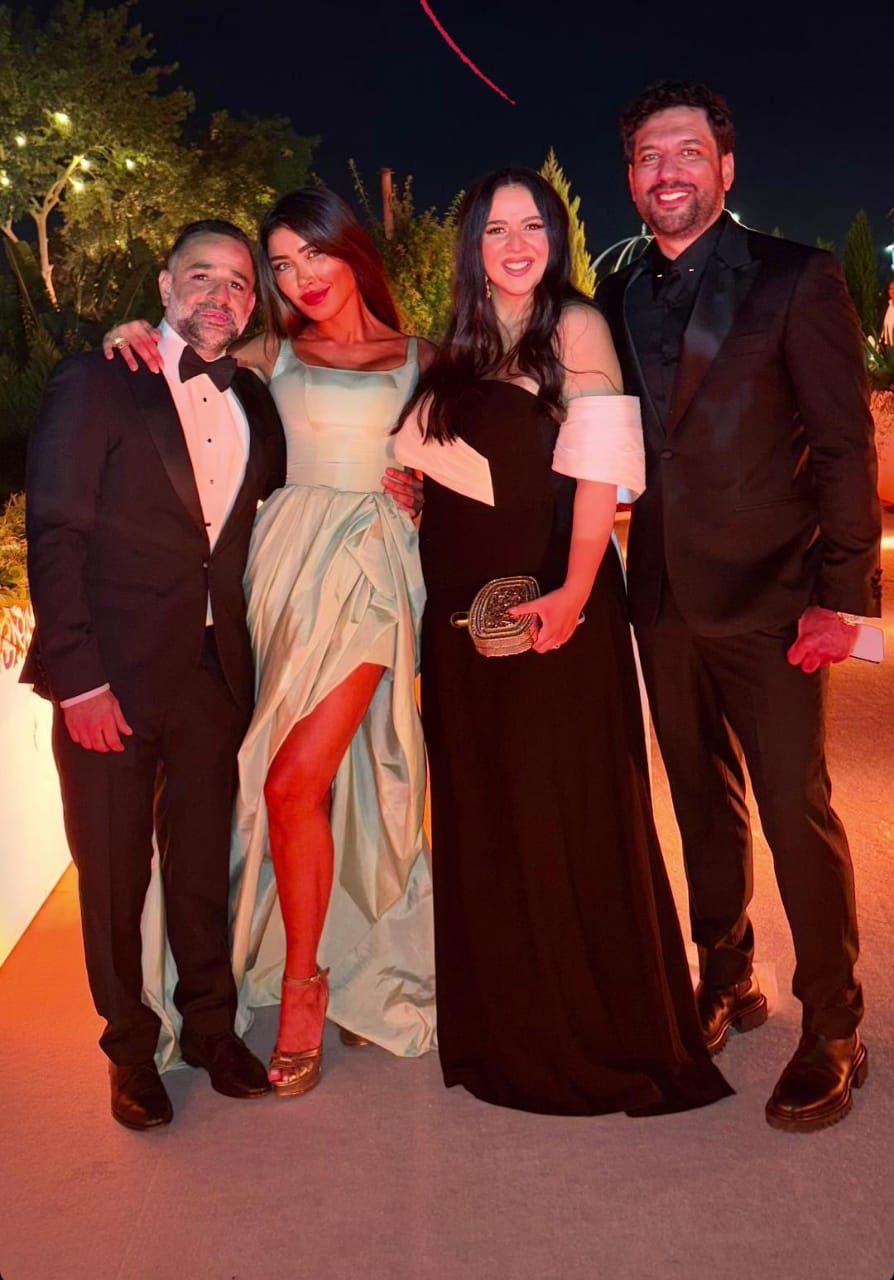 يسرا ولبلبة وتامر حسنى وإيمى سمير غانم والرداد فى حفل زفاف حفيد عادل إمام