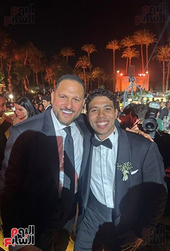 يسرا ولبلبة وتامر حسنى وإيمى سمير غانم والرداد فى حفل زفاف حفيد عادل إمام