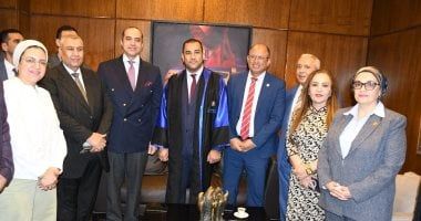 وزيرا الشباب والمجالس النيابية ورئيس جامعة حلوان ومحافظ القاهرة يشاركون بمناقشة رسالة دكتوراه النائب أحمد على