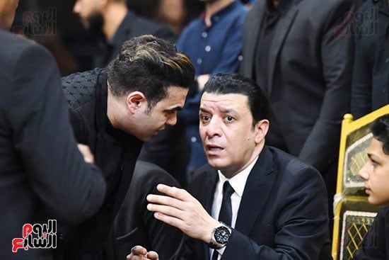 سعد الصغير وعمر كمال ومصطفى حجاج فى عزاء أحمد عامر.. صور