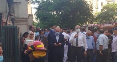 محافظ القاهرة يشرف على عمليات إطفاء حريق سنترال رمسيس